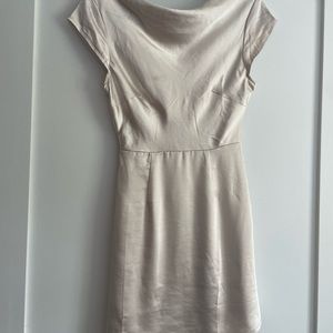 Satin mini dress champagne color